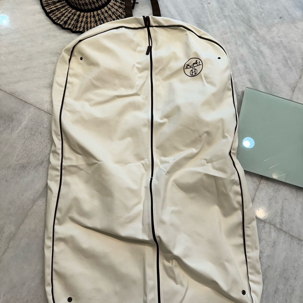 Hermes White Garment Bag